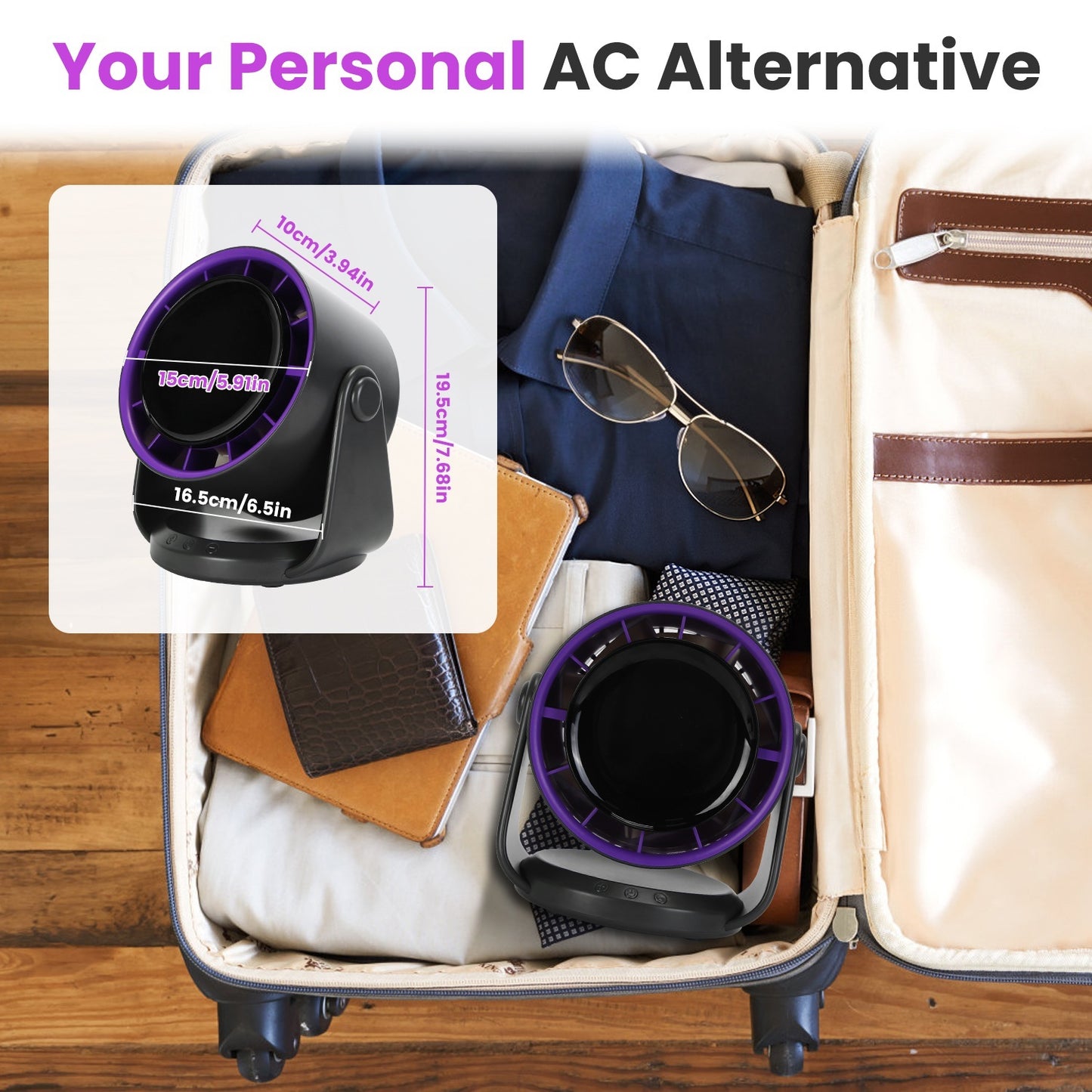 1Pc Desk Fan Battery Operated Wall Mounted Fan Rechargeable Mini Desk Fan With Tilting Angle For Home Office Travel