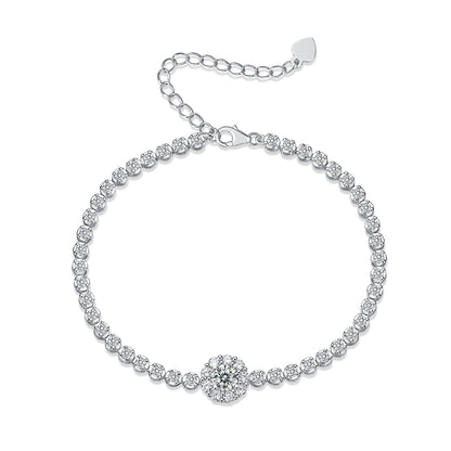 Luxury Fashion Mosan Diamond Silver Jewelry Comparable to Natural Diamond Bracelet
