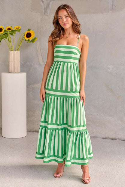 Long Dress with Pockets Fashion Square Neck Backless Dresses for Beach Vacation