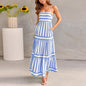 Long Dress with Pockets Fashion Square Neck Backless Dresses for Beach Vacation