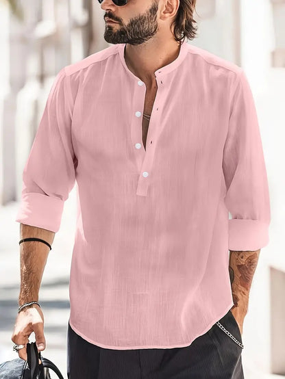 Men's Long-sleeved Breathable Button-down Shirt