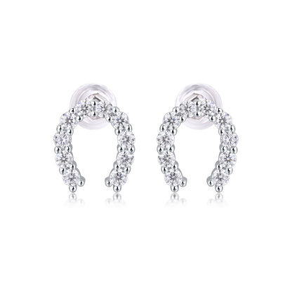 Keep Happiness Diamond Set Moissanite Silver Earrings