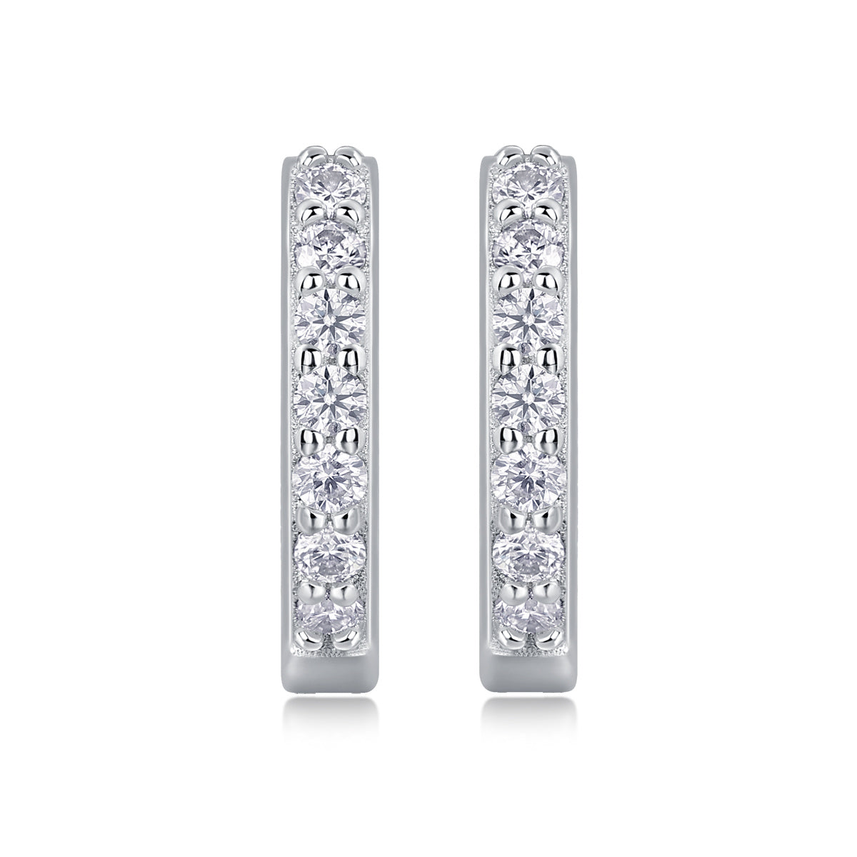 Diamond Set Moissanite Silver Earrings