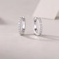Diamond Set Moissanite Silver Earrings