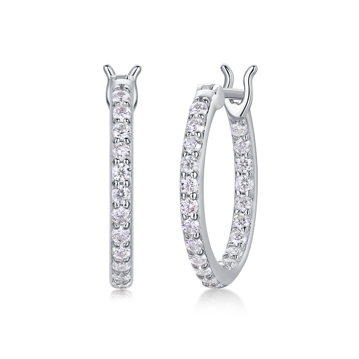 Streamer Diamond Set with Moissanite Silver Earrings
