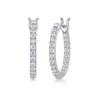 Streamer Diamond Set with Moissanite Silver Earrings