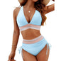 Women's High Waisted Bikini Sets Two Piece Tummy Control Swimsuit Color Block Bathing Suits