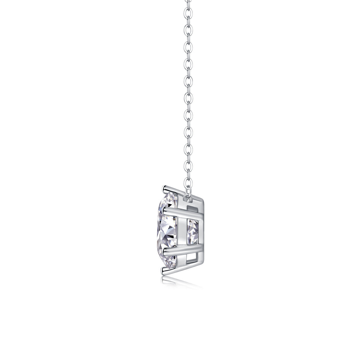 Diamond Pendant Necklace Set with Mosan Diamond Silver Ornaments