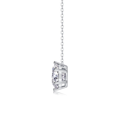 Diamond Pendant Necklace Set with Mosan Diamond Silver Ornaments