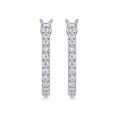 Streamer Diamond Set with Moissanite Silver Earrings