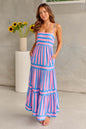 Long Dress with Pockets Fashion Square Neck Backless Dresses for Beach Vacation