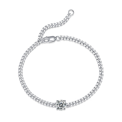 Cuban Luxury Fashion Set Mosan Diamond Silver Jewelry Comparable To Natural Diamond Bracelet