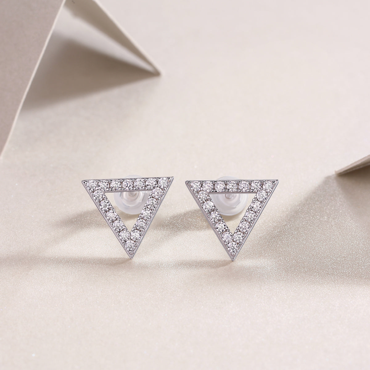 Unique Diamond Set with Moissanite Silver Earrings