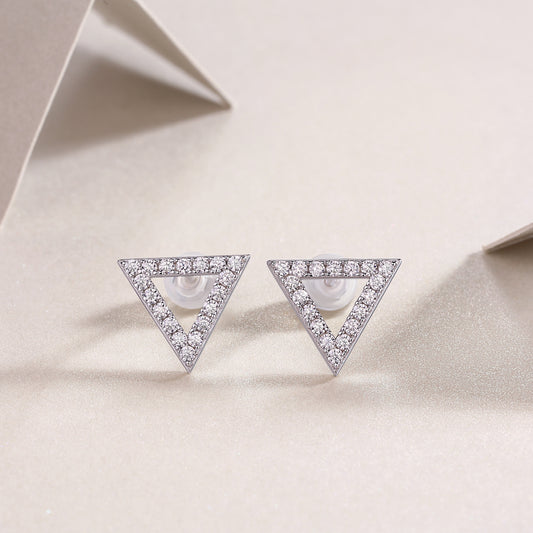 Unique Diamond Set with Moissanite Silver Earrings