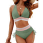 Women's High Waisted Bikini Sets Two Piece Tummy Control Swimsuit Color Block Bathing Suits