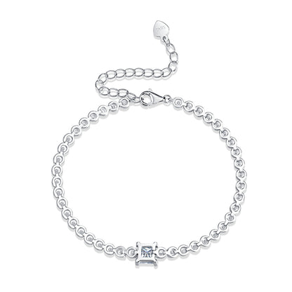 Rubik's Cube Luxury Fashion Mosan Diamond Silver Jewelry Comparable To Natural Diamond Bracelet