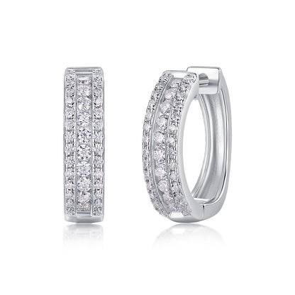 Splendid Night Luxury Fashion Diamond Earrings Stud Set With Mosan Diamond Silver Ornaments