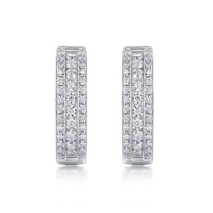 Splendid Night Luxury Fashion Diamond Earrings Stud Set With Mosan Diamond Silver Ornaments