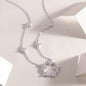 Iris Flower Luxurious Fashion Diamond Pendant Necklace Set With Mosan Diamond Silver Ornaments