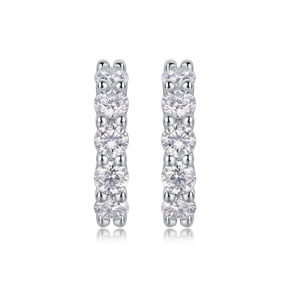Dawn Diamond Set with Moissanite Silver Earrings