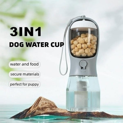 Dog water cup, drinking food, garbage bag, three-in-one multifunctional portable small cups, pet supplies
