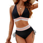 Women's High Waisted Bikini Sets Two Piece Tummy Control Swimsuit Color Block Bathing Suits