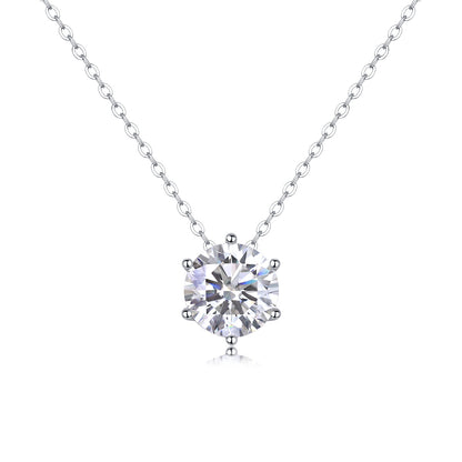 Diamond Pendant Necklace Set with Mosan Diamond Silver Ornaments