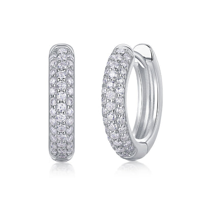 Corner Star Diamond Set Moissanite Silver Earrings
