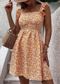 Square Neck Floral Print Dress