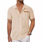 Short-sleeved Shirt Pocket Hollow Breathable Cool Summer Men's Casual Jacket Cardigan