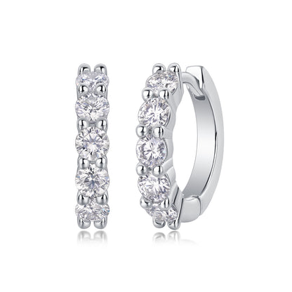 Dawn Diamond Set with Moissanite Silver Earrings