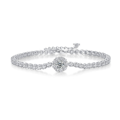 Luxury Fashion Mosan Diamond Silver Jewelry Comparable to Natural Diamond Bracelet