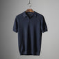 Men's V Knit Lapel Short Sleeve Top