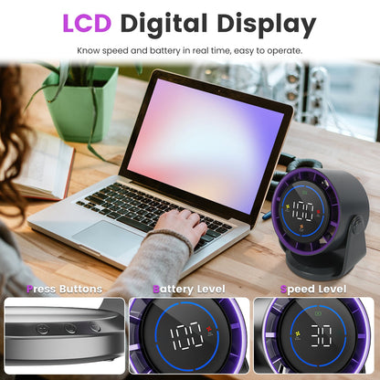 1Pc Desk Fan Battery Operated Wall Mounted Fan Rechargeable Mini Desk Fan With Tilting Angle For Home Office Travel