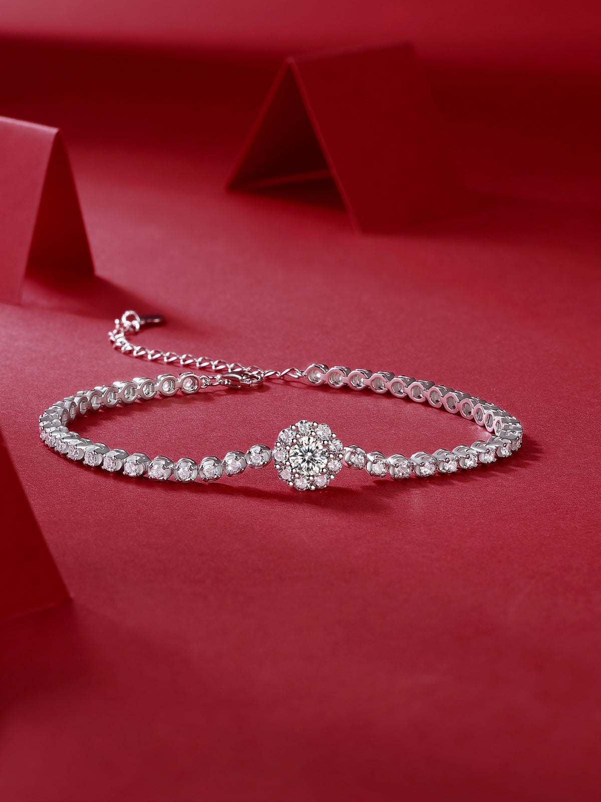 Luxury Fashion Mosan Diamond Silver Jewelry Comparable to Natural Diamond Bracelet