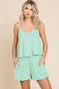 Culture Code Striped Double Flare Romper - Full Size